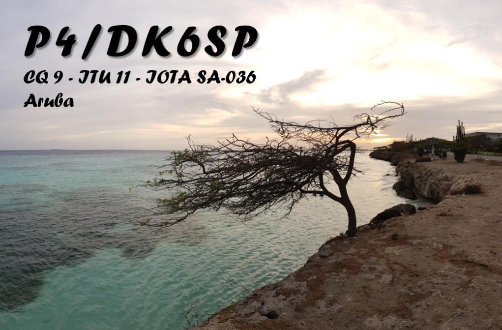 P4/DK6SP Аруба QSL фронт P4/DK6SP Аруба QSL фронт