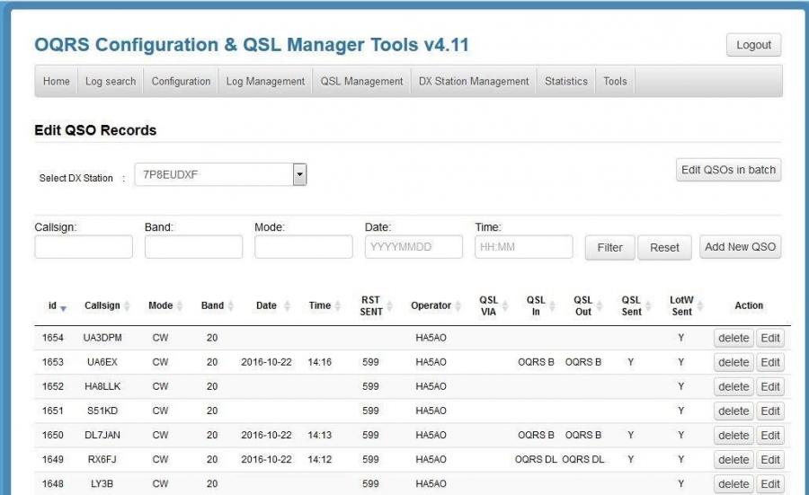 PDXG QSL Manager OQRS Configuration and Edit QSL Manager Tools v4.11 PDXG QSL Manager OQRS Configuration and Edit QSL Manager Tools v4.11