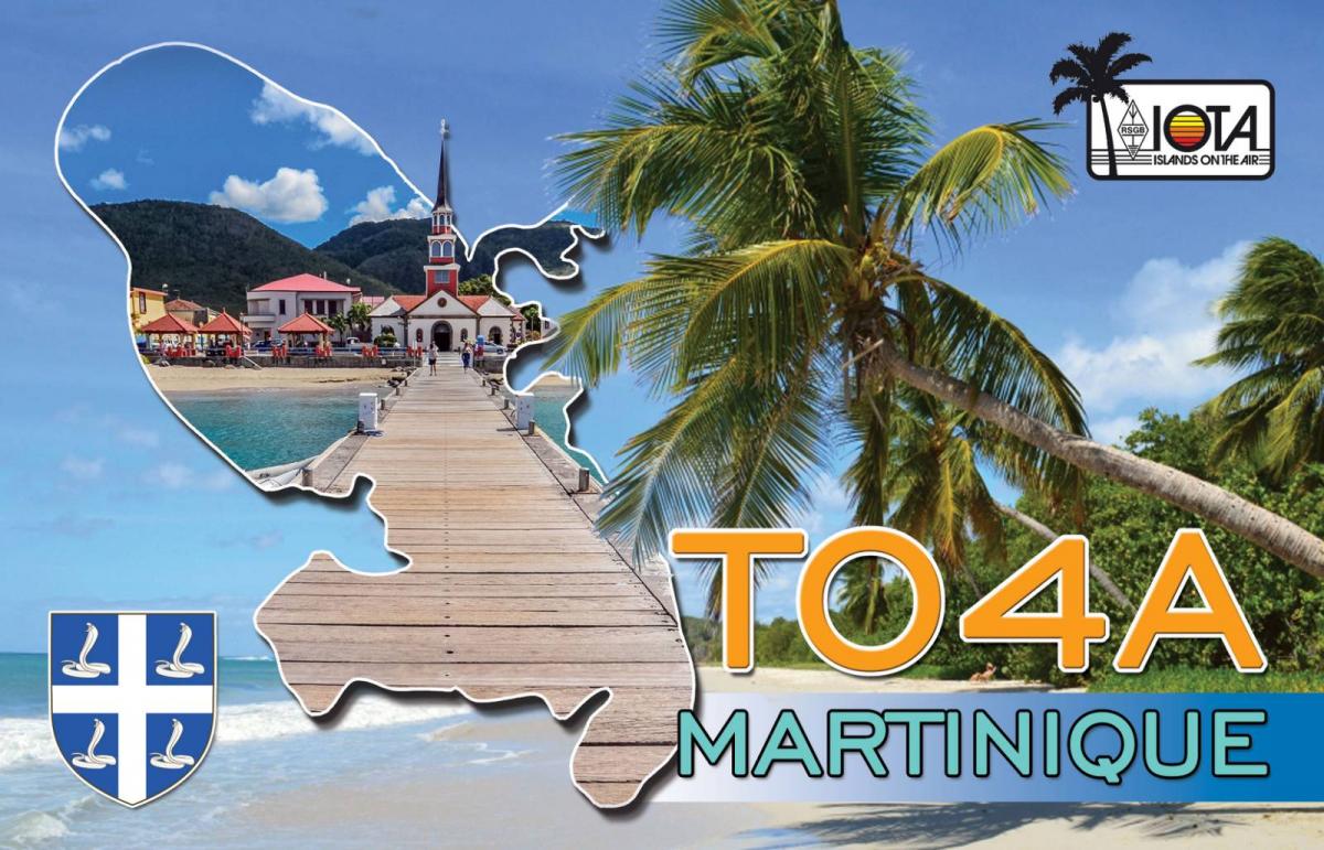 Tarjeta QSL TO4A Isla Martinica