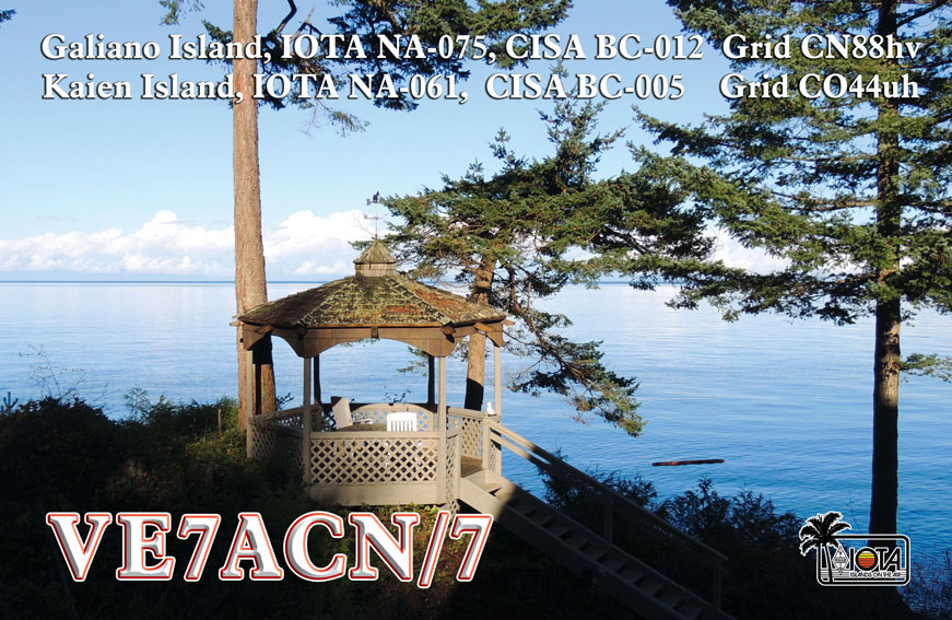 VE7ACN Galiano Island QSL VE7ACN Galiano Island QSL