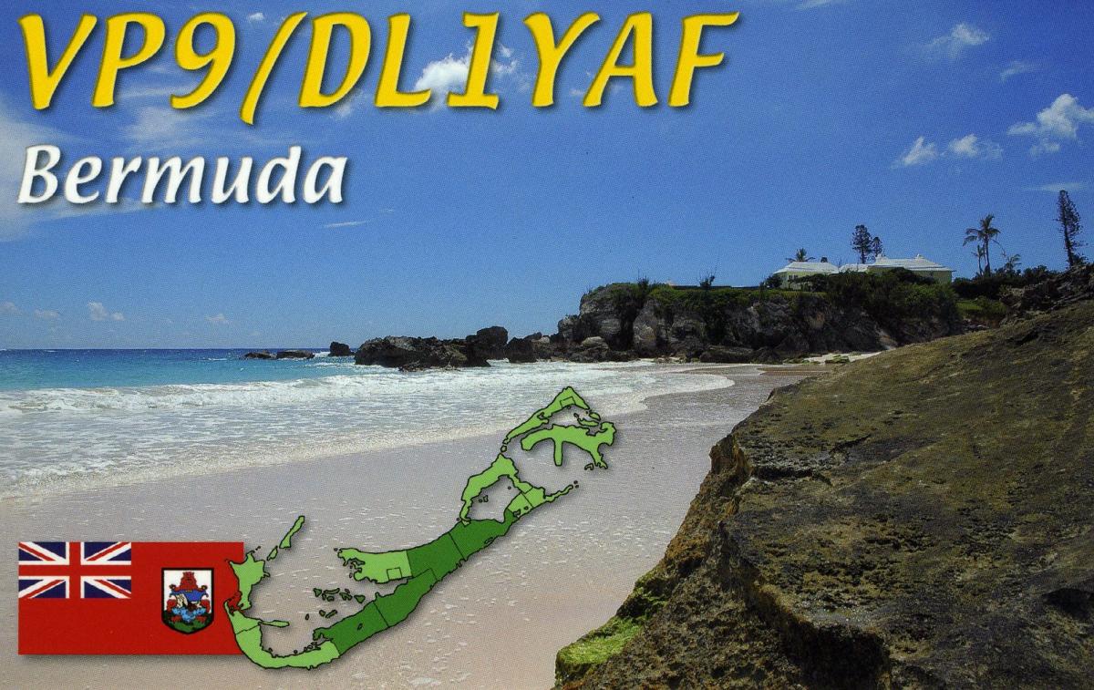 VP9/DL1YAF Бермудские острова QSL