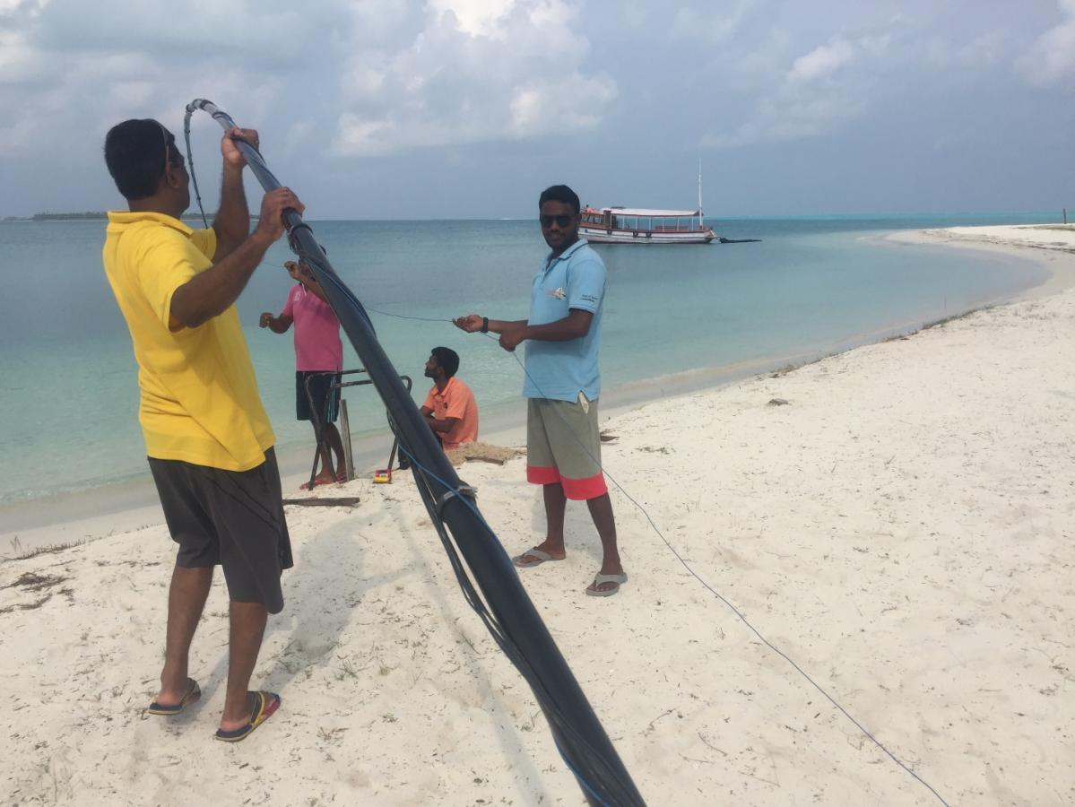 VU7KP Laccadive Islands Bangaram Island Antenna assembly  VU7KP Laccadive Islands Bangaram Island Antenna assembly