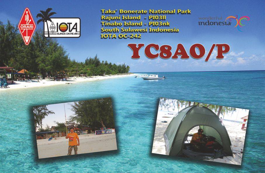 YC8AO/P Taka Bonerate Islands QSL  YC8AO/P Taka Bonerate Islands QSL