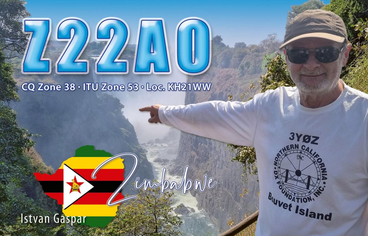 Z22AO Zimbabwe QSL Card Z22AO Zimbabwe QSL Card